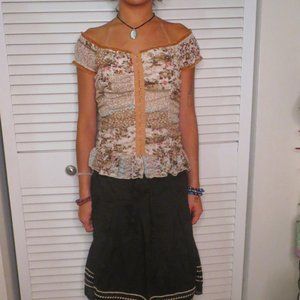 Vintage Women's NEWPORT Off the Shoulder blouse Size Small